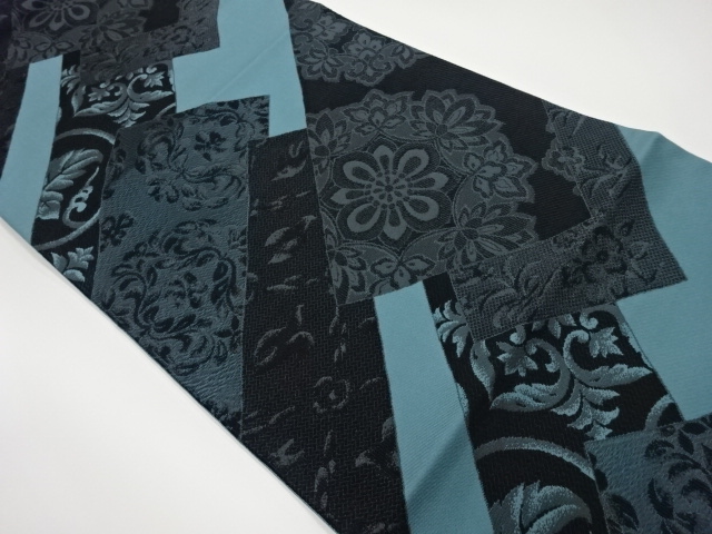 リサイクル　川島織物製　華紋に草花・鳥模様織出し袋帯